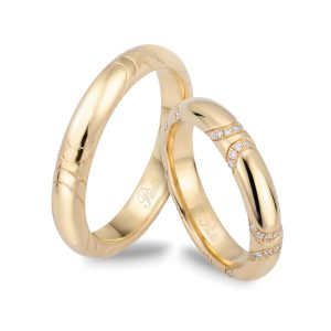 Fedi in oro giallo e diamanti