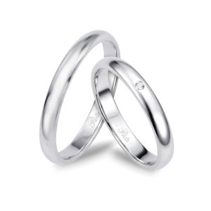 Fedi in platino, argento e diamante